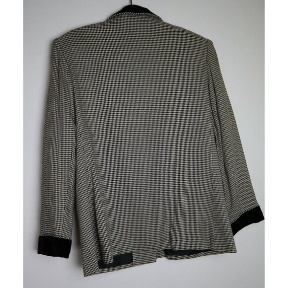 VINTAGE WOMEN'S BLACK & WHITE PLAID BLAZER JACKET - WILROY SPORT - SIZE 10 - Picture 5 of 6